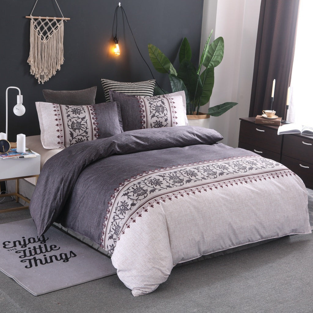 Comfy Farmhouse Boho Printed 3 Pieces Duvet Bedding Set