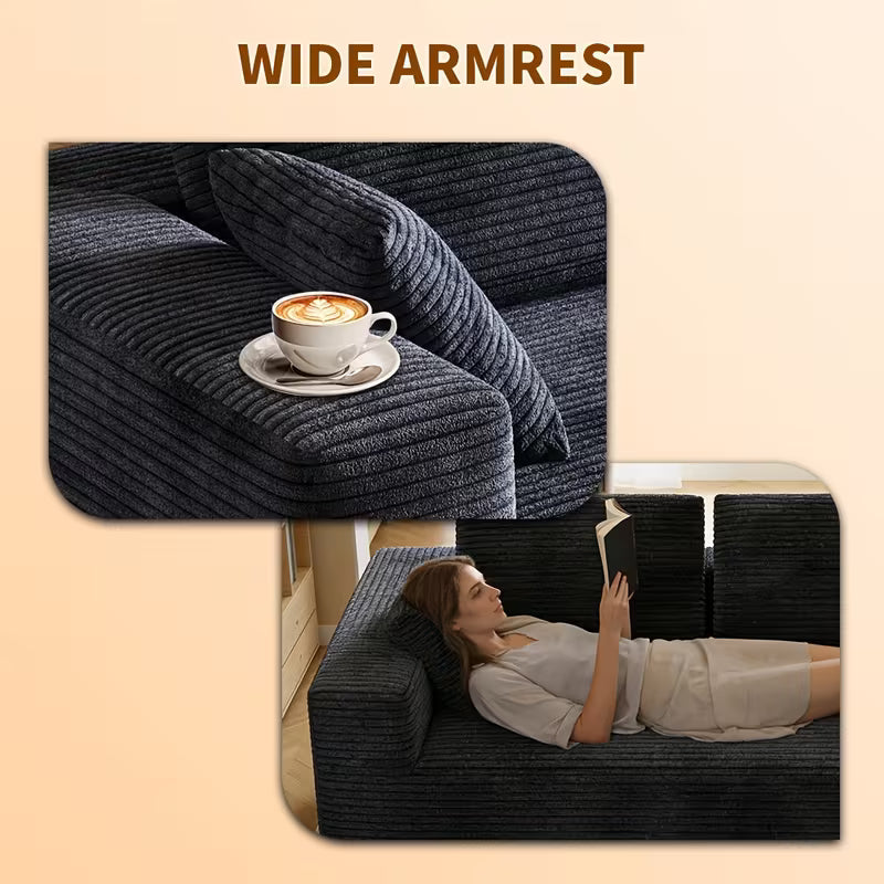 L-Shaped Sectional Sofa Couch with Right-Sided Chaise