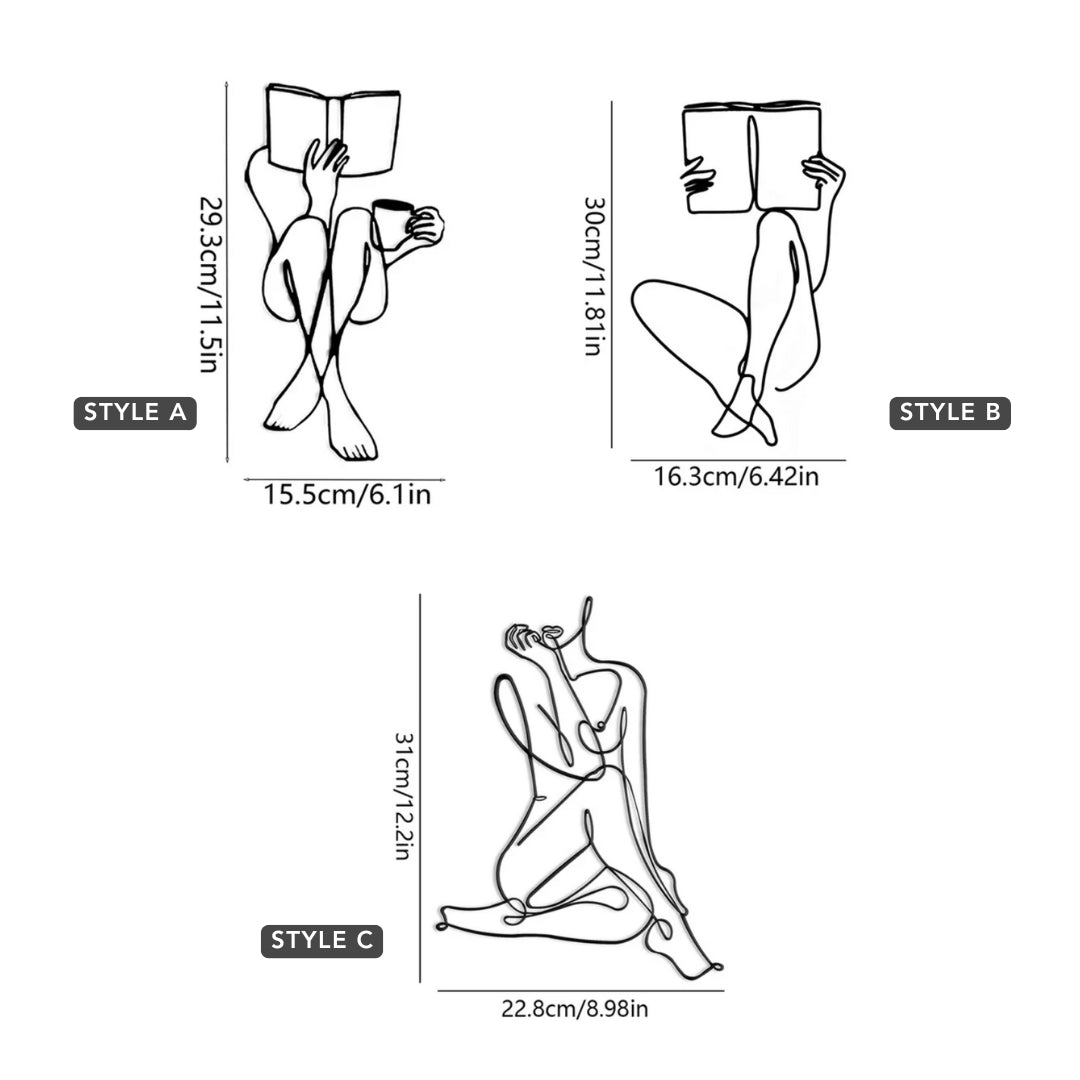 Face Body Line Silhouette Abstract Wall Art