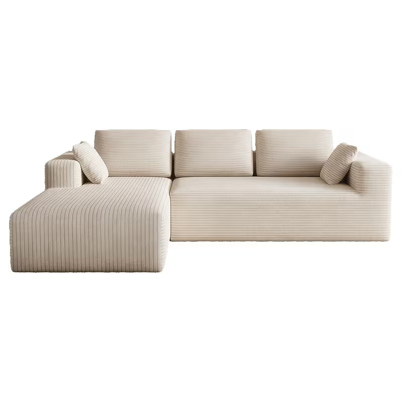 L-Shaped Sectional Sofa Couch with Right-Sided Chaise