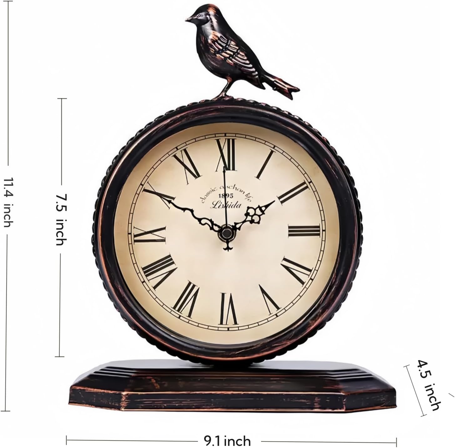 8-Inch Retro Mantel Clock Table Desk Clock