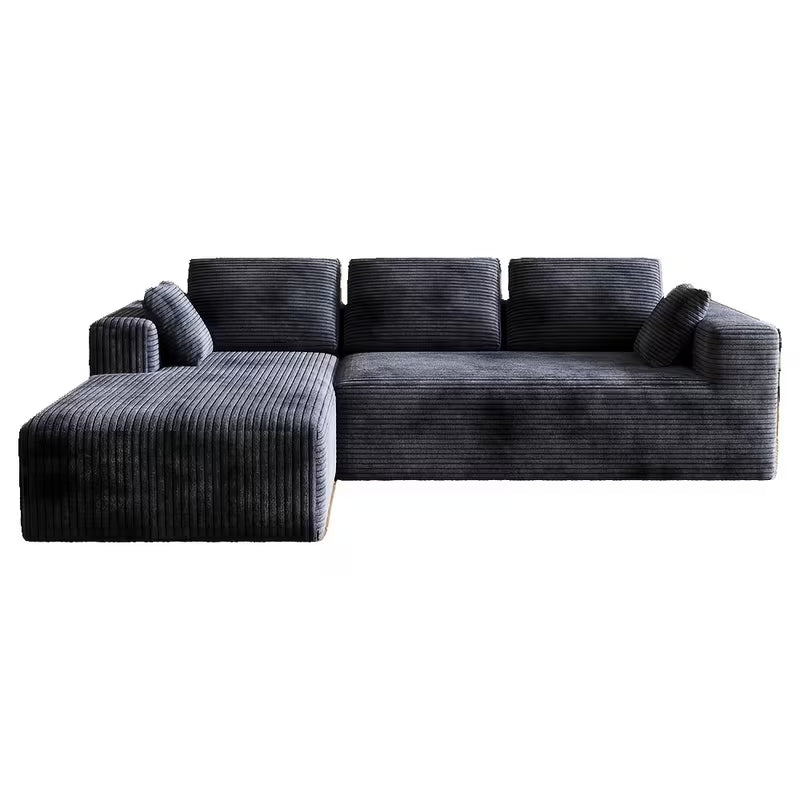 L-Shaped Sectional Sofa Couch with Right-Sided Chaise