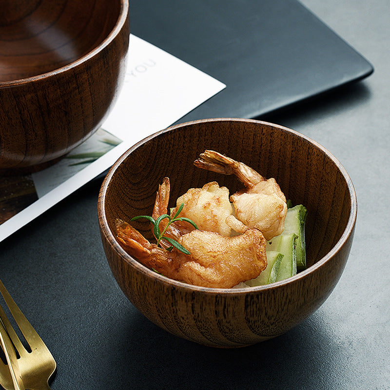 Japanese Style Wooden Rice Soup Bowl
