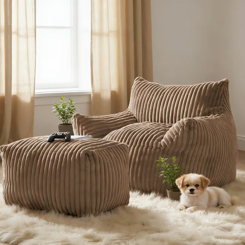 6" Oversize Plush Bean Bag Lazy Sofa Chair Lounge 