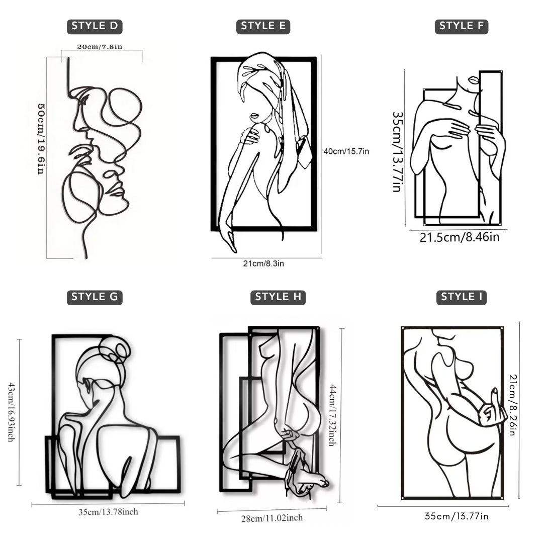 Face Body Line Silhouette Abstract Wall Art