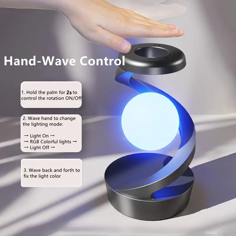Hand-wave control device with instructions on how to operate it