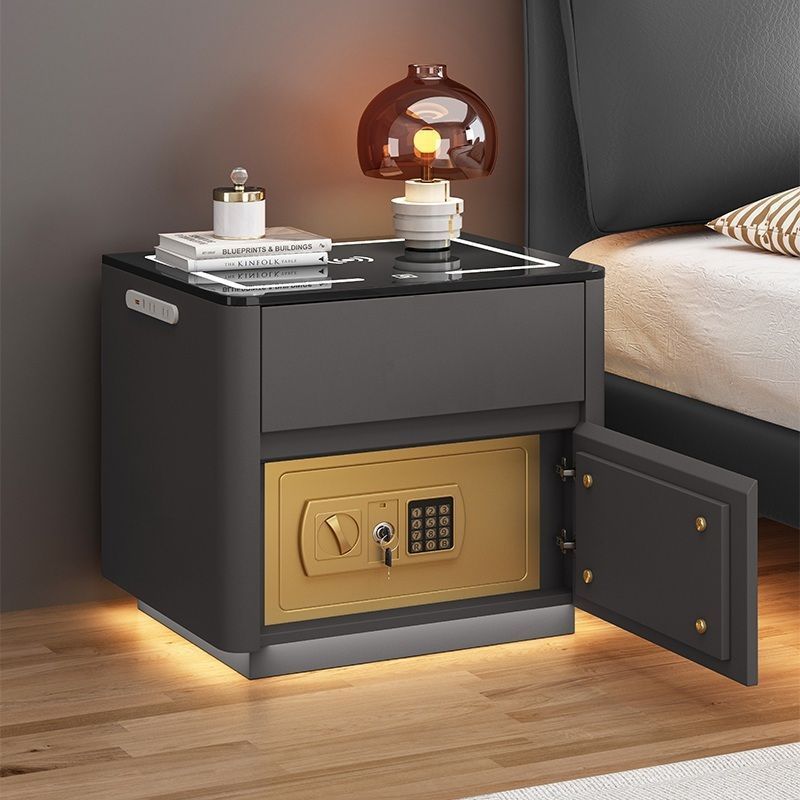 Multi-Functional Smart Safe Bedside Table with LED Night Stand