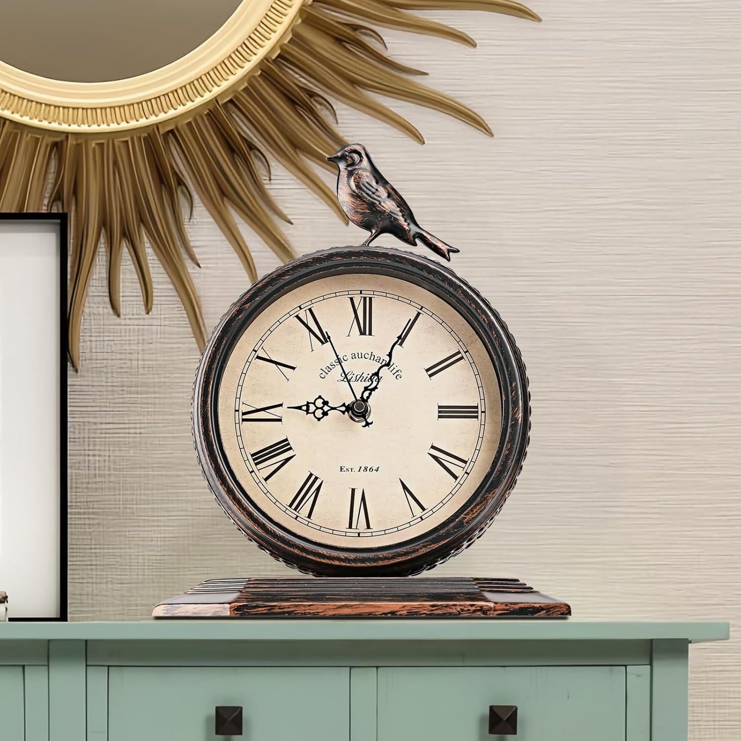 8-Inch Retro Mantel Clock Table Desk Clock