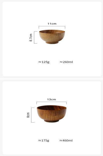 Japanese Style Wooden Rice Soup Bowl