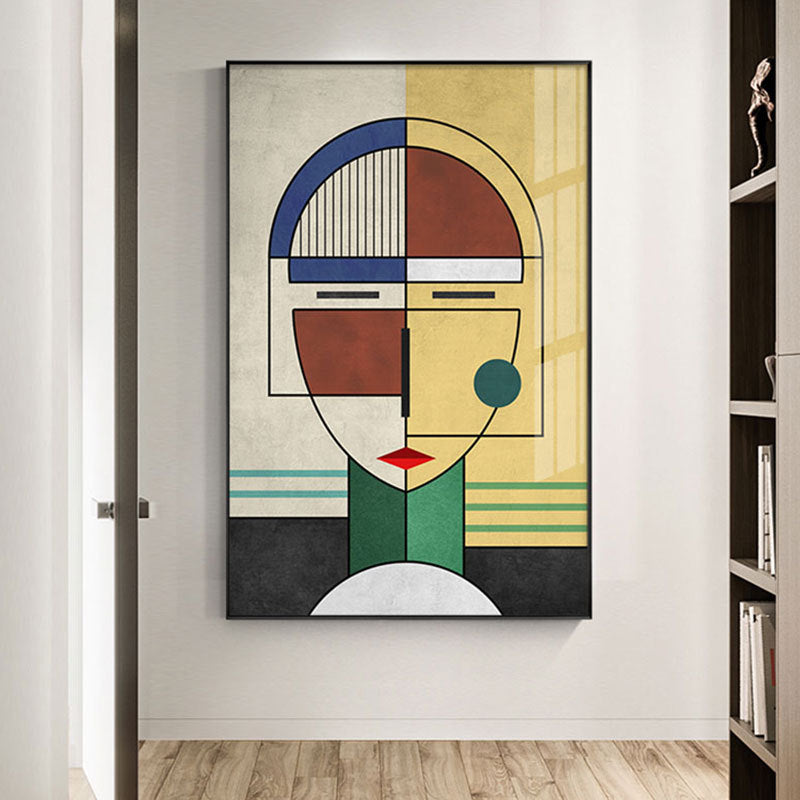 Decorative Abstract Canvas Face Portrait Painting