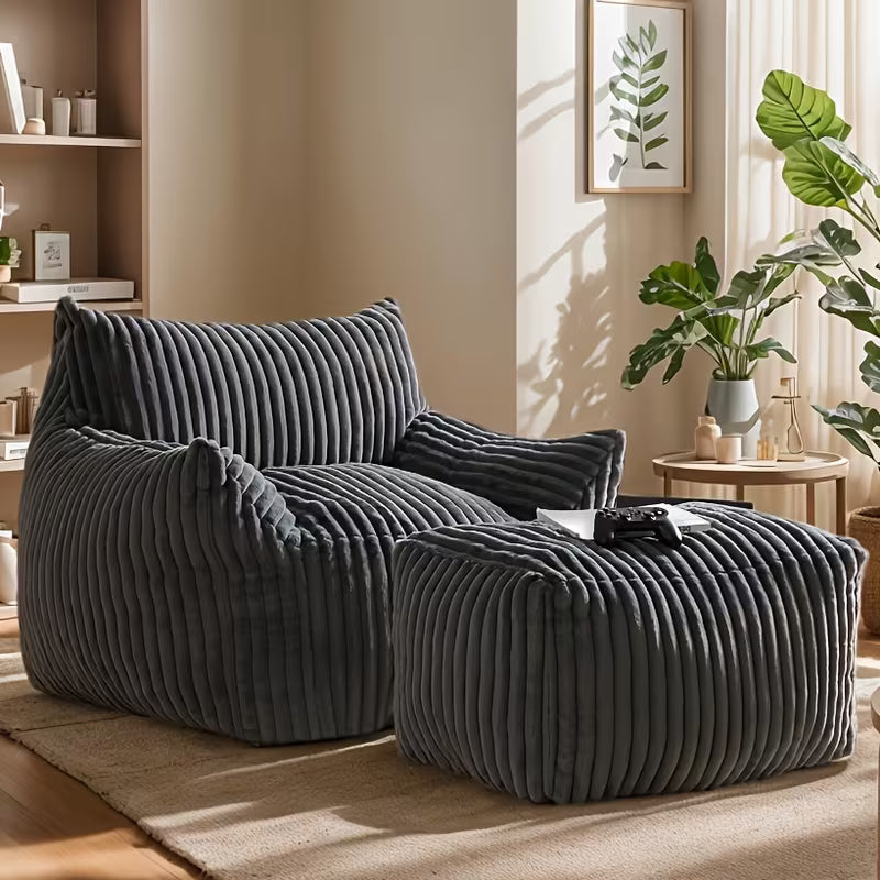 6" Oversize Plush Bean Bag Lazy Sofa Chair Lounge 