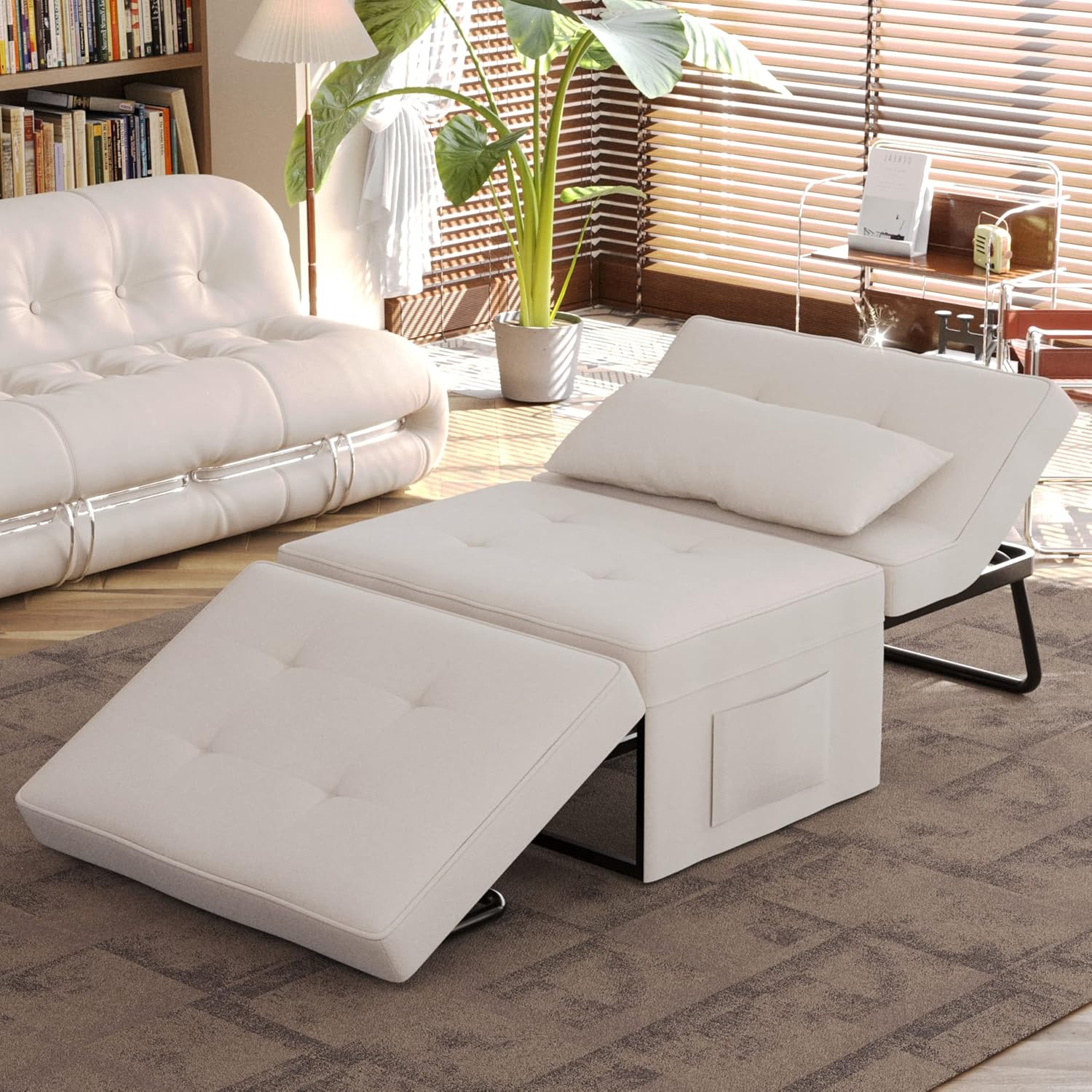 4-in-1 Convertible Folding Ottoman Sofa Bed
