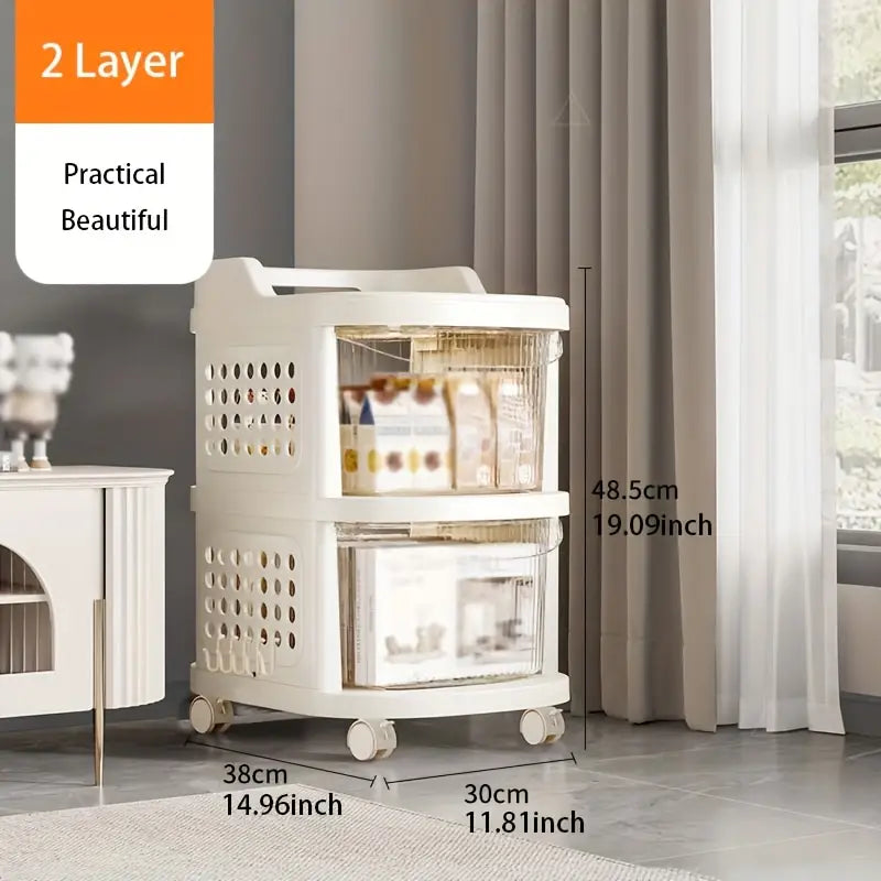 Multi-Tier Rolling Storage Organizer Cart with Drawers