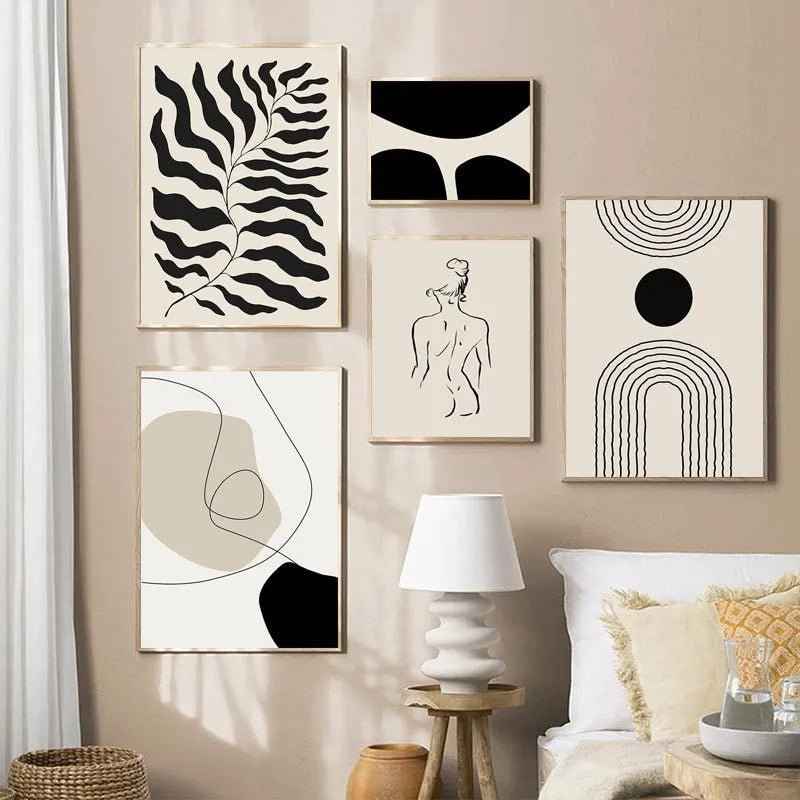 Minimal Boho Wall Abstract Art Prints Posters