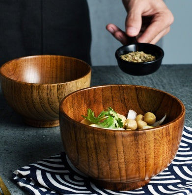 Japanese Style Wooden Rice Soup Bowl