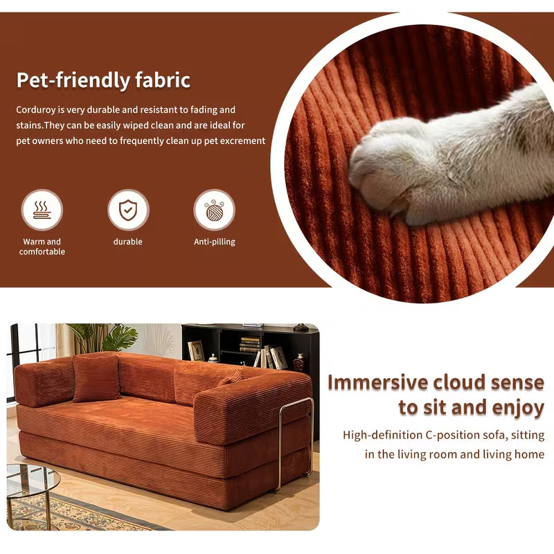 Folding Modular Convertible Sectional DIY Sofa Bed 