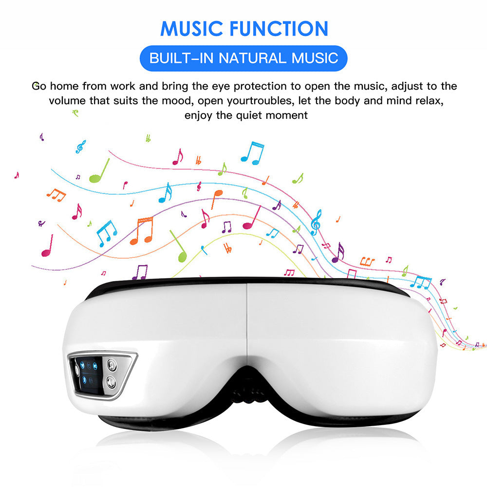 6D Smart Eye Hot Compress Massager with Bluetooth Music