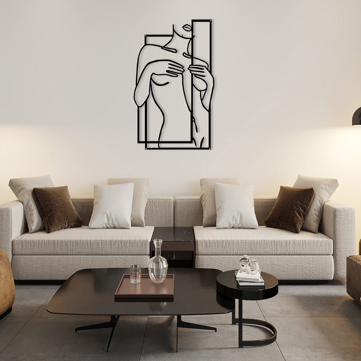 Face Body Line Silhouette Abstract Wall Art