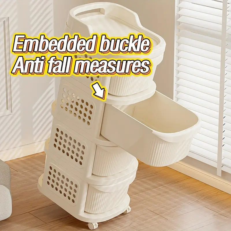 Multi-Tier Rolling Storage Organizer Cart with Drawers