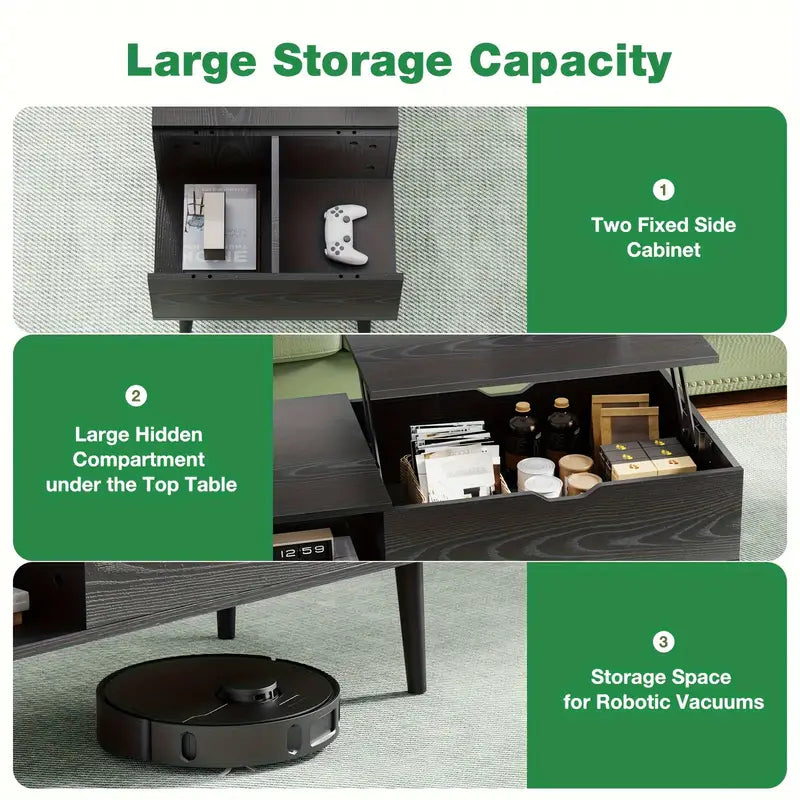 Lift Top Coffee Table With Hidden Storage Compartment