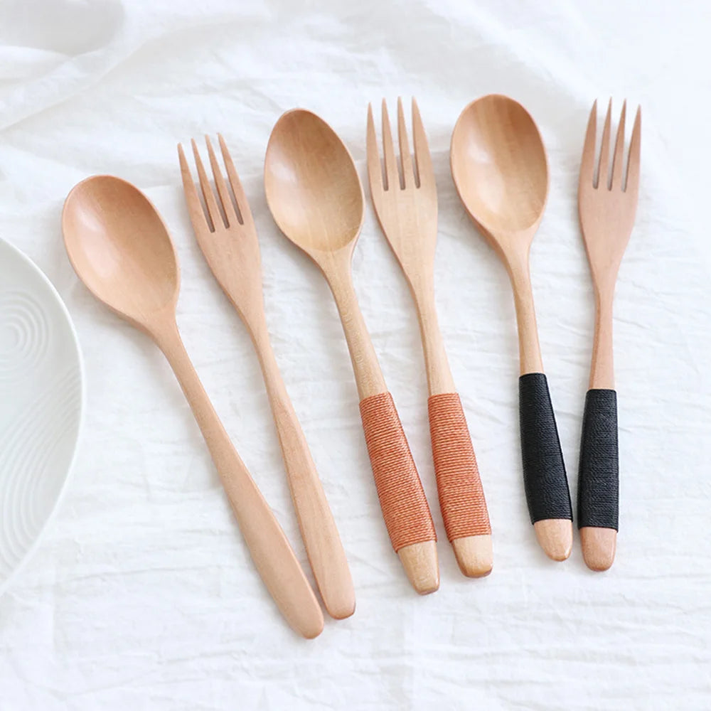 Muji Natural Wooden Spoon & Fork Cutlery Set