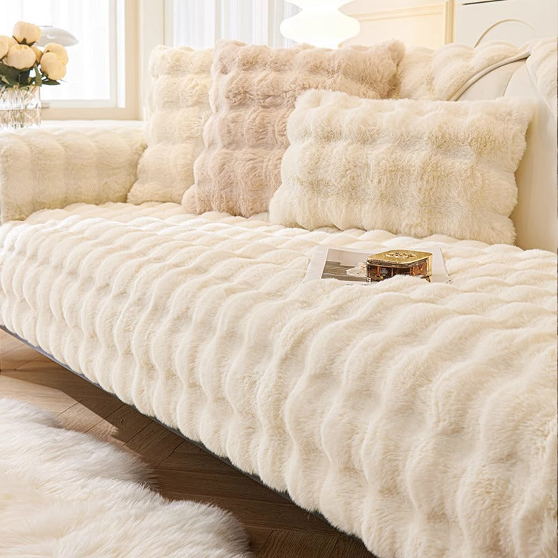 CloudSoft Plush Fabric Non-Slip Sofa Cover