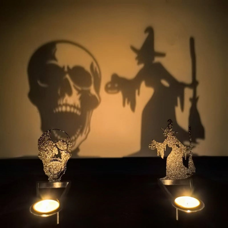 Whimsical Halloween Shadow Stand Candle Holder