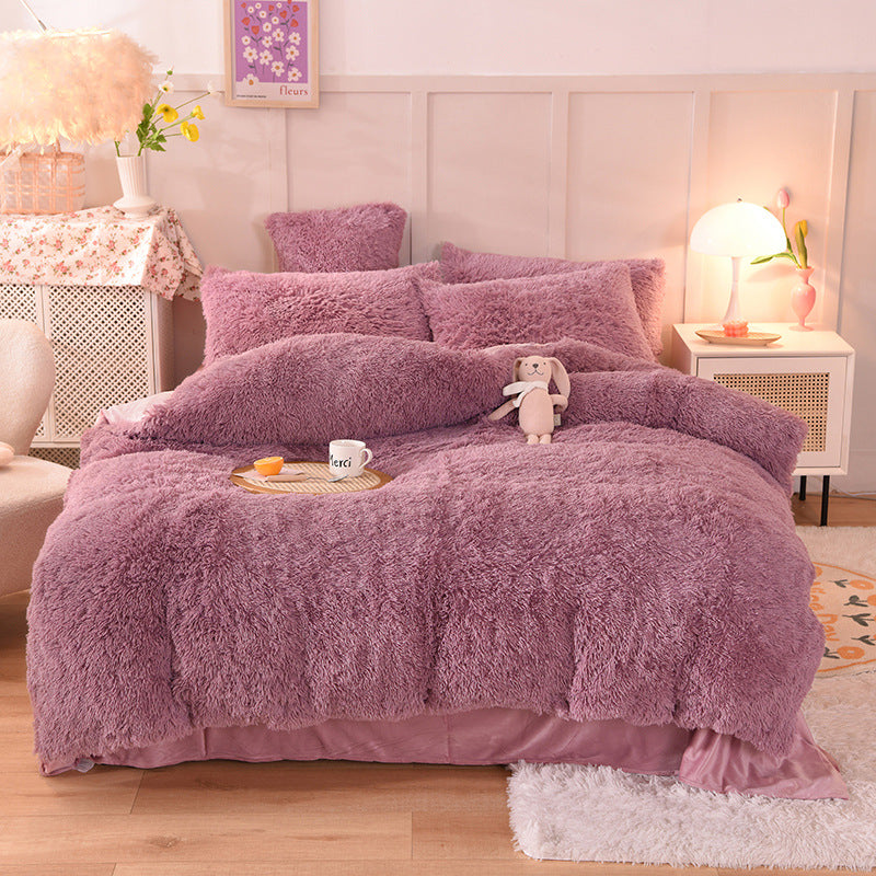 Purple flannel bedding set 