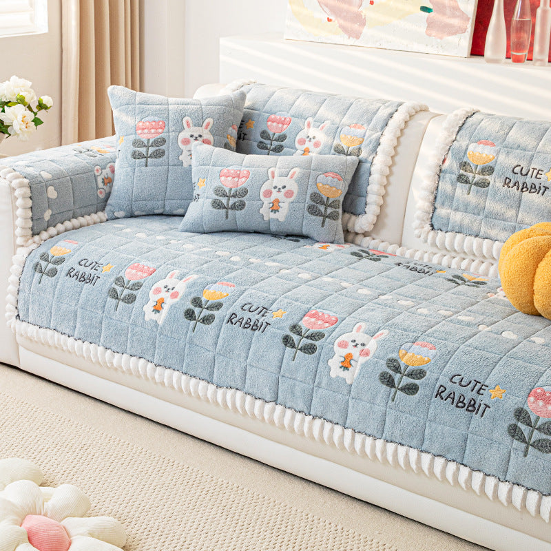 CloudSoft Plush Fabric Non-Slip Sofa Cover