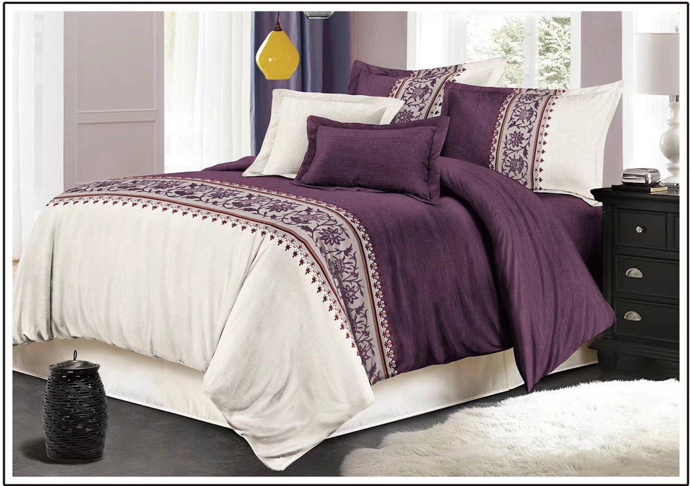 Comfy Farmhouse Boho Printed 3 Pieces Duvet Bedding Set