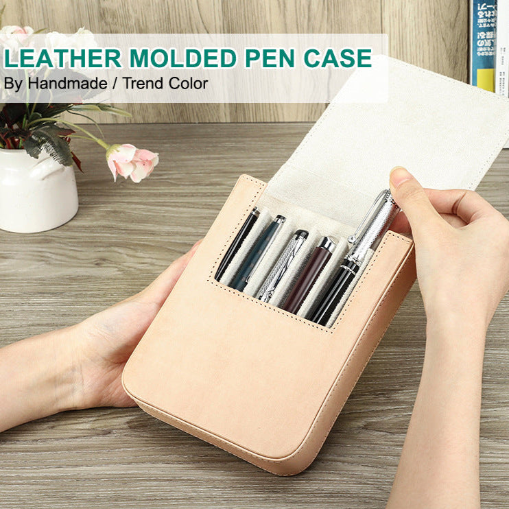 Handmade Leather Fountain Pen Case Organizer Holder