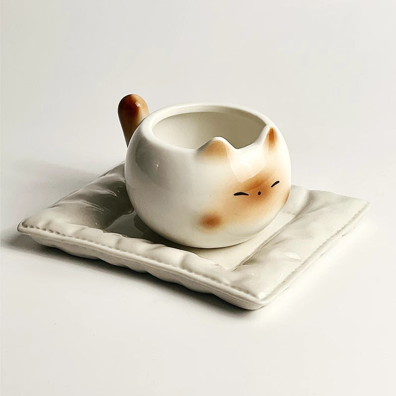 Cute Siamese Cat Ceramic Coffee Cups Breakfast Mug