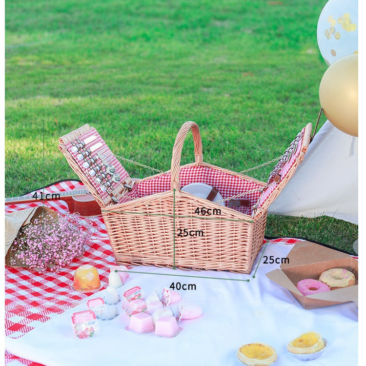 Romantic Wicker Basket Summer Picnic Set