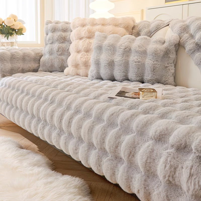 CloudSoft Plush Fabric Non-Slip Sofa Cover