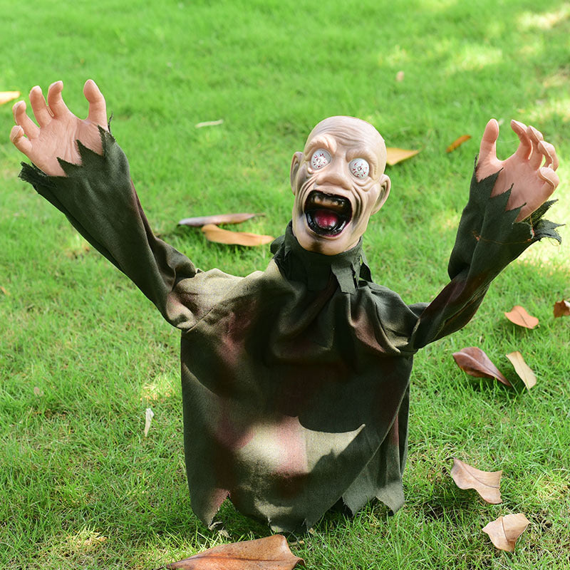 Spooky Halloween Struggling Voice Control Zombie
