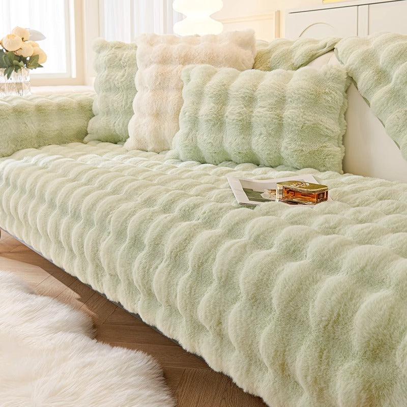 CloudSoft Plush Fabric Non-Slip Sofa Cover