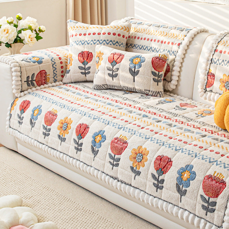 CloudSoft Plush Fabric Non-Slip Sofa Cover