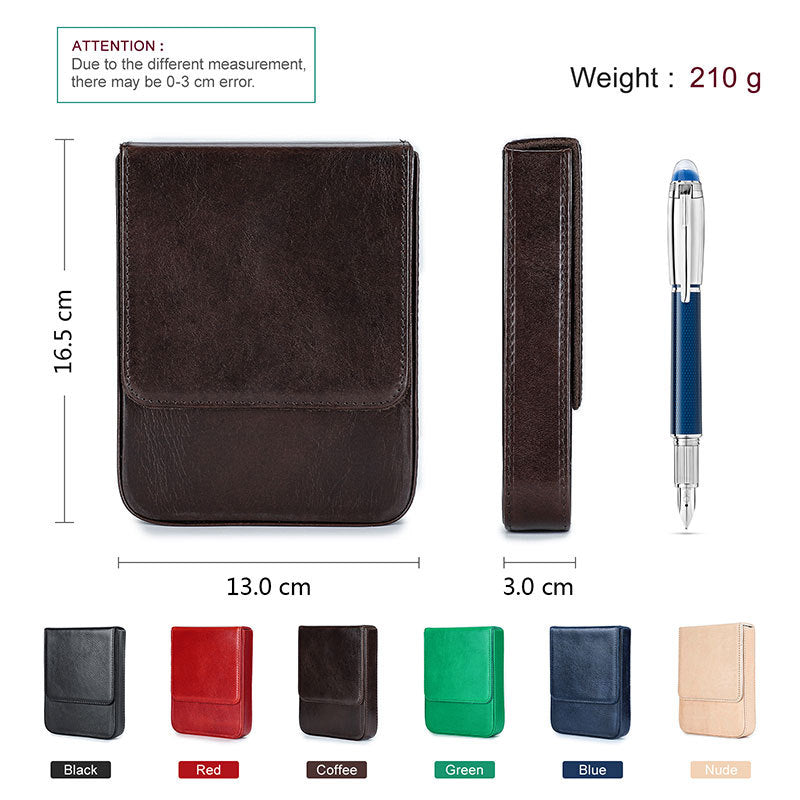 Handmade Leather Fountain Pen Case Organizer Holder