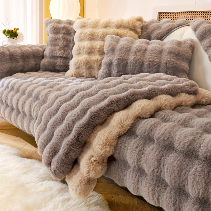 CloudSoft Plush Fabric Non-Slip Sofa Cover