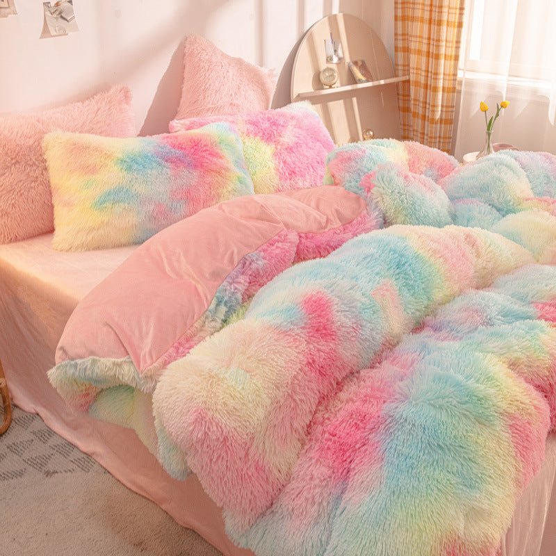 Pastel tie-dye comforter 