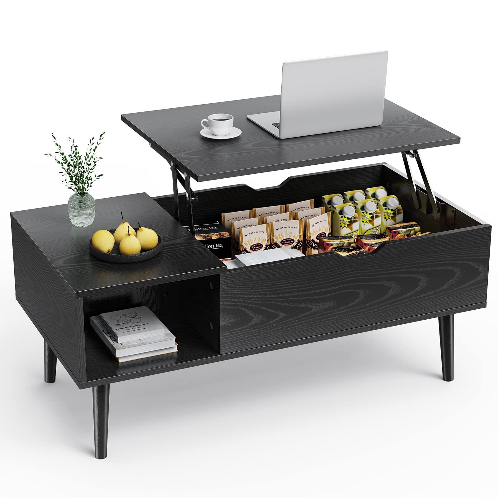 Lift Top Coffee Table With Hidden Storage Compartment