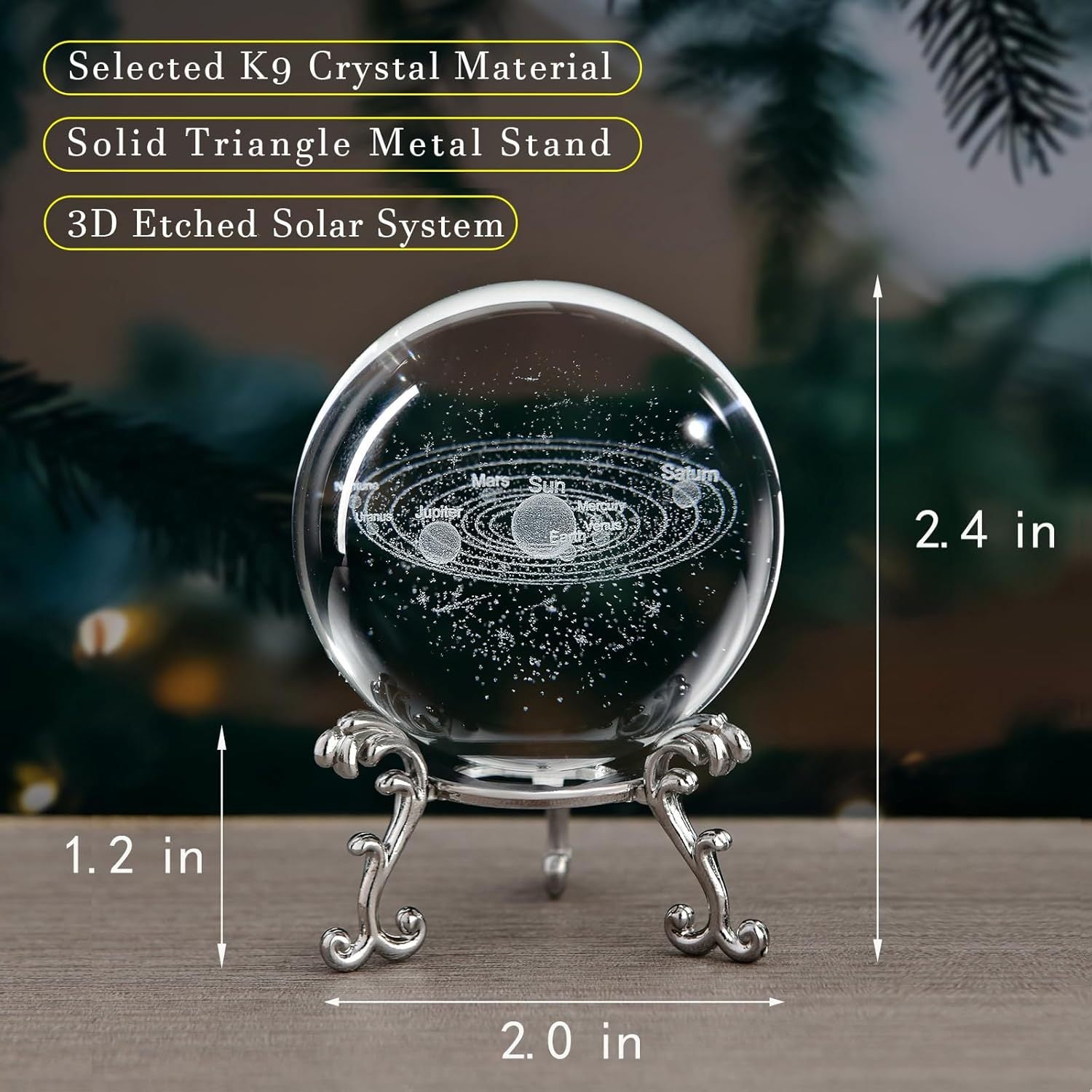 3D Miniature Engraved Crystal Ball Zodiac Gift