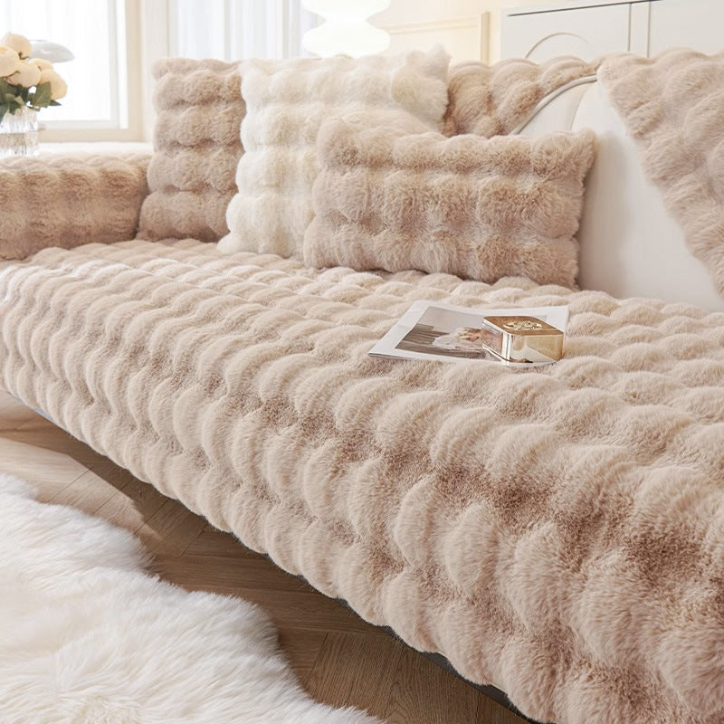 CloudSoft Plush Fabric Non-Slip Sofa Cover