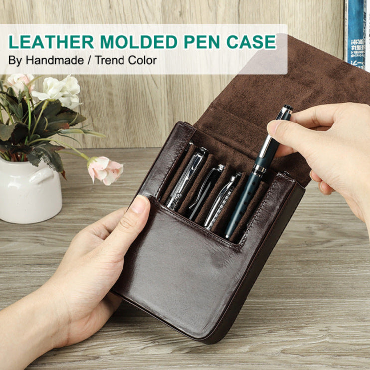 Handmade Leather Fountain Pen Case Organizer Holder