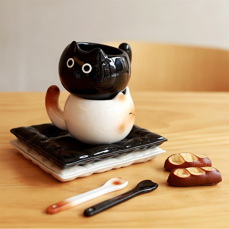 Cute Siamese Cat Ceramic Coffee Cups Breakfast Mug