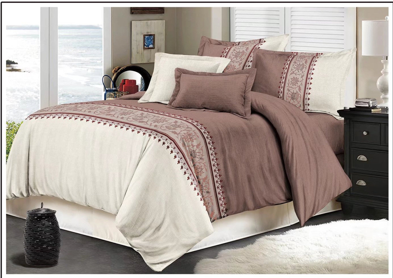 Comfy Farmhouse Boho Printed 3 Pieces Duvet Bedding Set