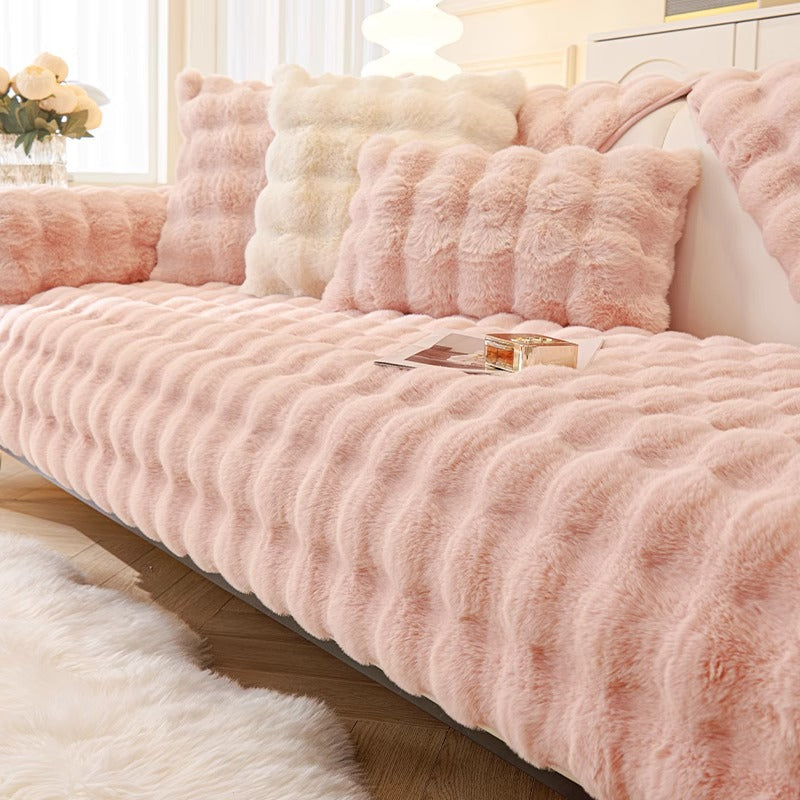 CloudSoft Plush Fabric Non-Slip Sofa Cover