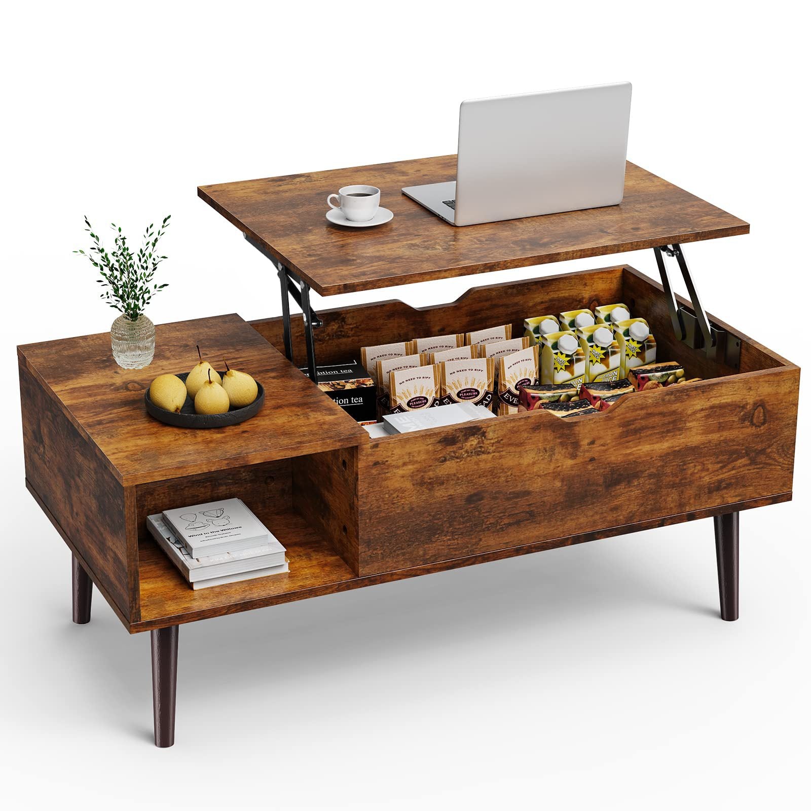 Lift Top Coffee Table With Hidden Storage Compartment