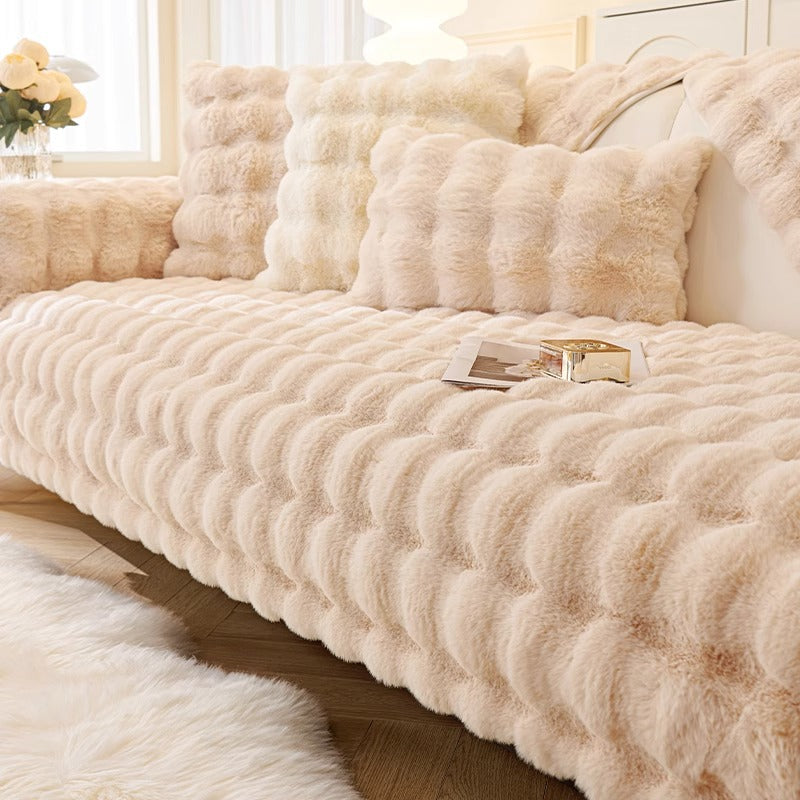 CloudSoft Plush Fabric Non-Slip Sofa Cover