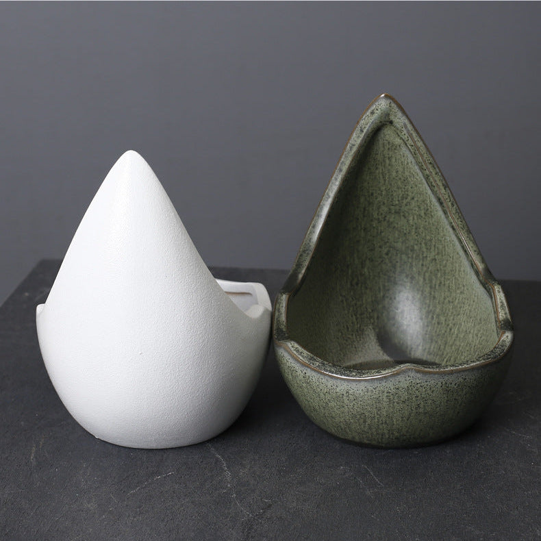 Crescent Moon Ceramic Pot Succulent Planter 
